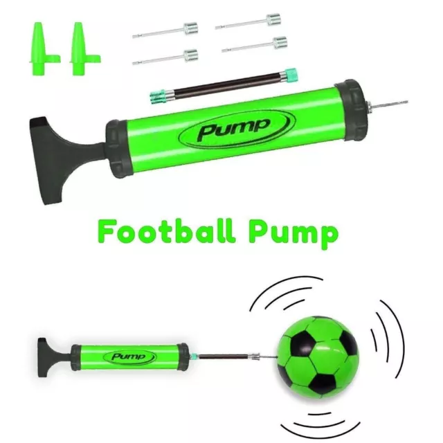 1 x Ball Football Pump Sports Hand Inflating Bike Balloons Toy Needle Tube Valve