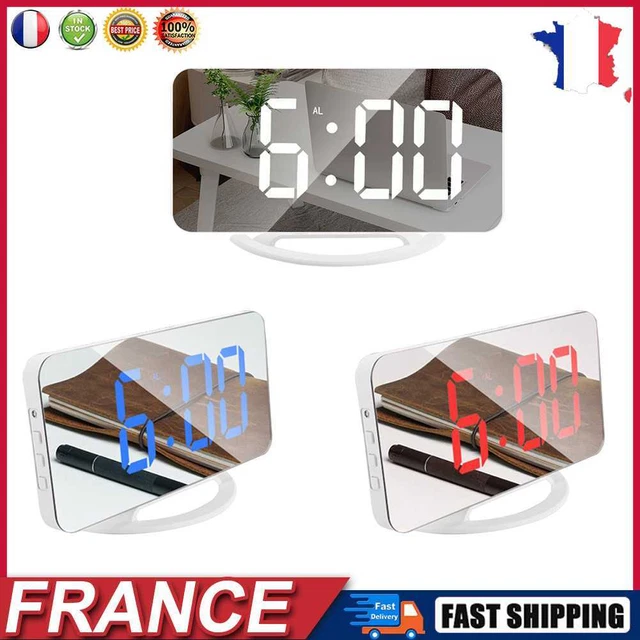 Multifunctional LED Screen Mirror Digital Display Wake Up Clock Desktop Alarm fr