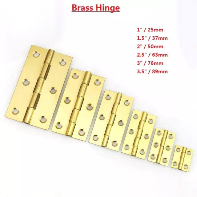 Quality Solid Brass Butt Hinges Door Cabinet Cupboard Varied Size Hinges