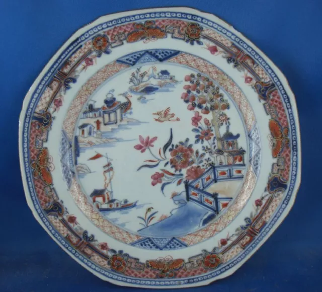 Chinese 18th c. export plate chinesischer Teller 18. Jhd Original #1