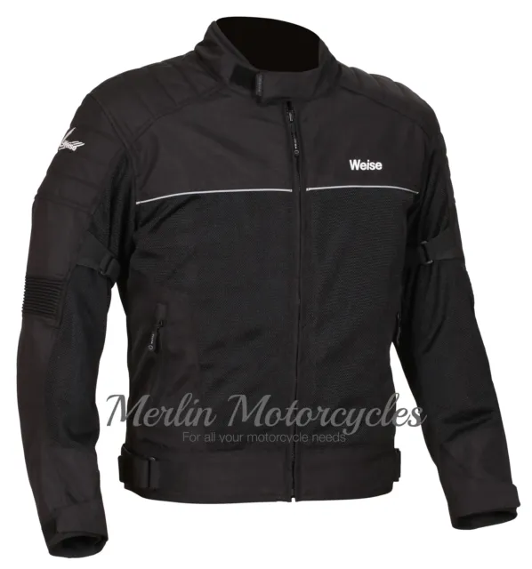 Weise Scout Vented Ce Mesh Summer Motorcycle Motorbike Touring Jacket Black