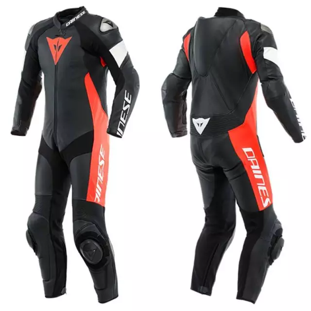 Dainese Tosa Perforated Black Red White Motorcycle Motorbike 1 Piece Race Suit