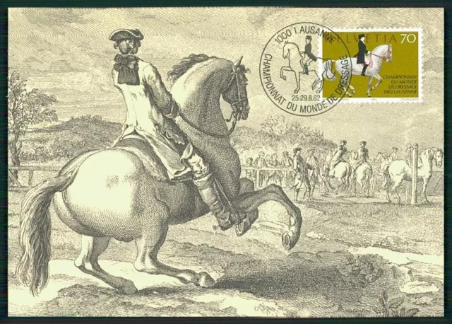 SWITZERLAND MK 1982 DRESSAGE RIDING HORSES HORSE CARTE MAXIMUM CARD MC CM 'm801