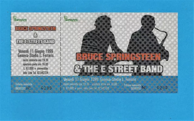 Ggbs-31-Bruce Springsteen-Genova 11/06/1999-Biglietto Concerto/Ticket-Tribuna Nu