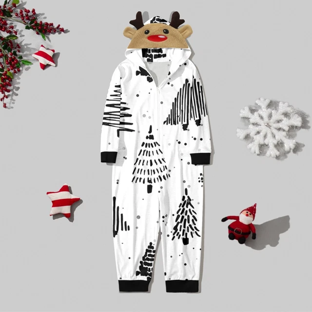 Kinder Kinder Frohe Weihnachten Sets Bedruckter Kapuzen-Reißverschluss-Overall