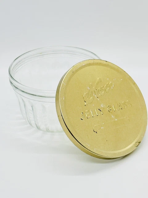 Vintage Kerr Glass Jelly Jar With Push On Metal Lid MINT Condition