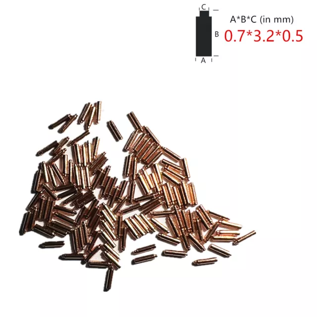 0.7*3.2*0.5mm Copper Watch Dial Feet Stickers Plate Fixing Accessories 100Pcs