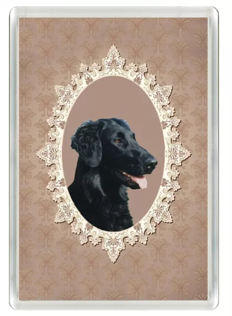 Flat Coated Retriever Lovely Dog Art Print Novelty Fridge Magnet   Great Gift