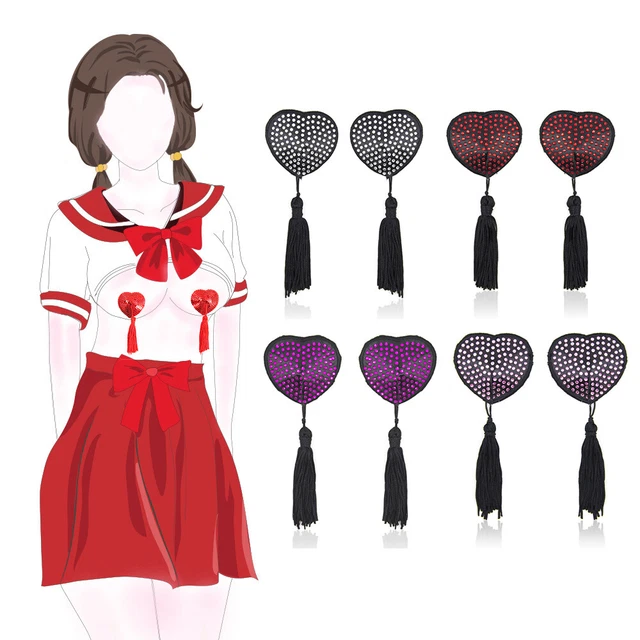 Women 1pair Nipple Cover Breast Wear Tassel Silicone Nipple Pasties Sticker AU