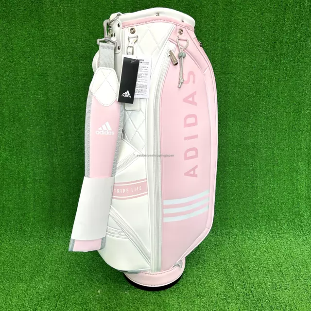 Adidas Three Stripe Golf Bag PINK Ladies 5way 8.5" Cart Club Single Strap New