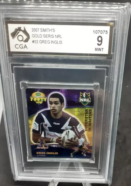 Greg Inglis CGA graded 9, 2007 Smiths Gold Series NRL Tazo.