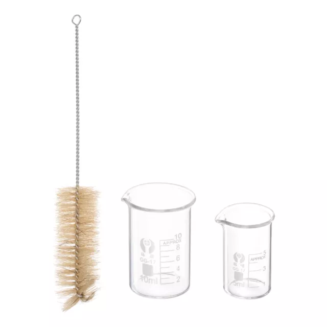 5ml 10ml Low Form Glass Beaker with Brush, 3.3 Glass Graduated Measuring Cups