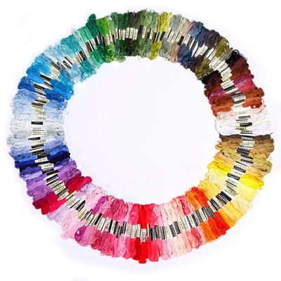 447PCS Meirrai Matasse Ricamo Fili Di Cotone Punto Croce Discussioni Starter Kit Fili Floss Crafts Colori Dellarcobaleno Per Il Filo Da Ricamo Fai Da Te Crafts Punto Croce Progetto Di Cucito 