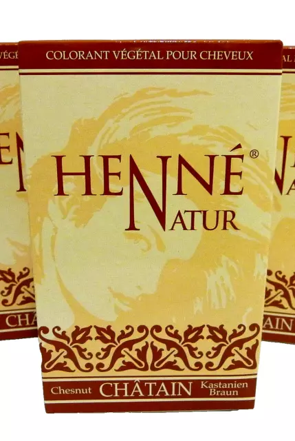 Henna Castano Tinture per Capelli Hennè Naturale Cura Dei Capelli - 90 G - Braun