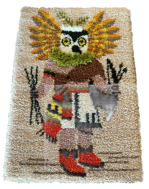 VTG MCM NATIVE American Southwest Hand Crafted The Owl Kachina Latch