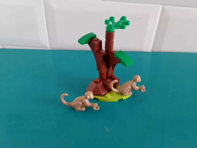 Lot Lego minifig figurines animal arbre + 2 singes du set 60300 incomplet