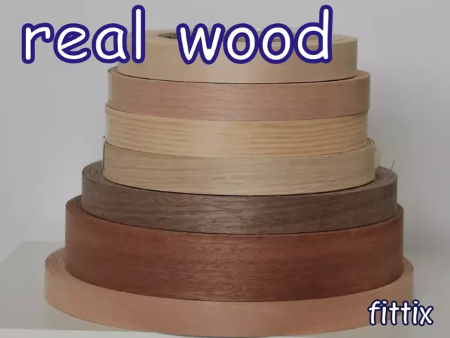 Iron on Edging Pre Glued Real Wood Veneer Edge Banding Tape  22mm 40mm 50mm