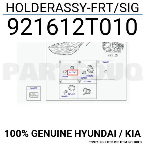 921612T010 Genuine Hyundai / KIA HOLDERASSY-FRT/SIG