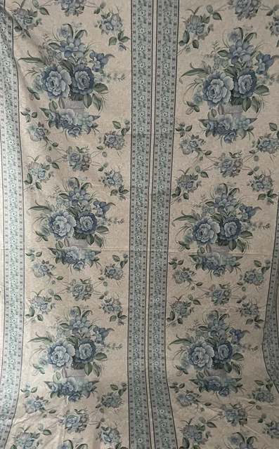 CHATEAU COLLECTION Pompadour Wilson Wilcox Blue Cream Fabric Sew  L 2.16 Metres