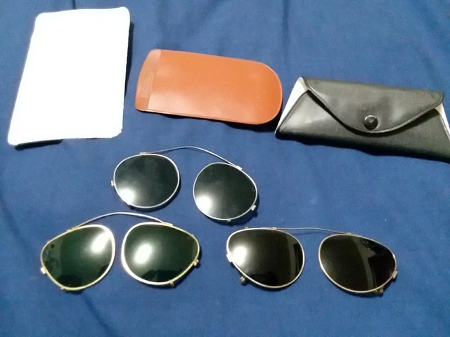 Vintage Willsonite Willson TITMUS 46 LOT OF 3 Clip On Sunglasses W/ CASES