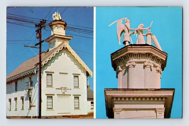 Postcard California Mendocino CA Masonic Temple 1970is Unposted Chrome