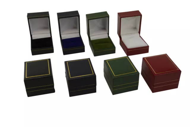 3 Luxury Leatherette Ring Boxes-Jewellery Gift Storage Rng Boxes-Colour Choice