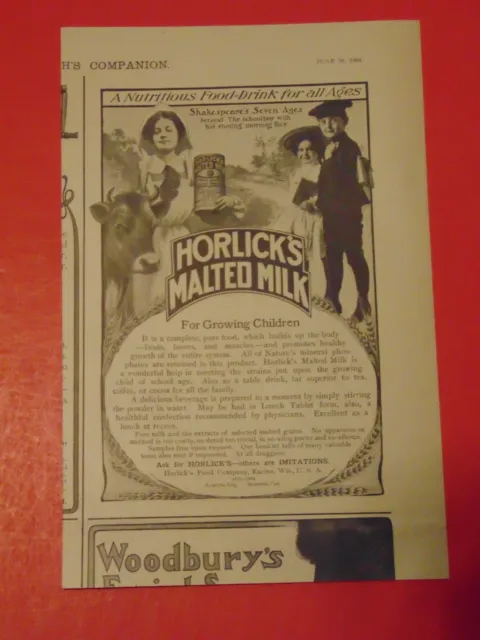 1904 HORLICKS MALTED MILK print ad
