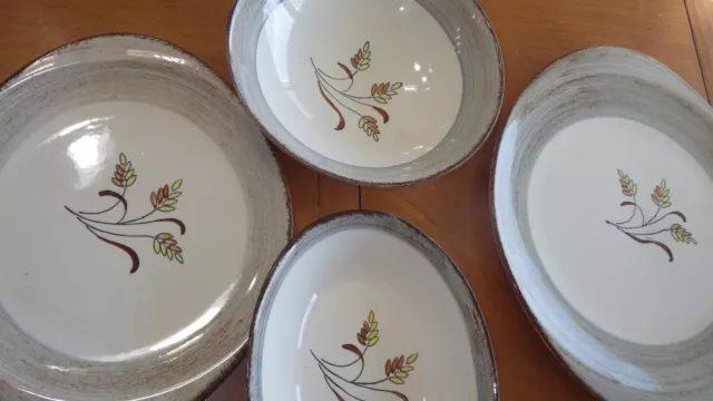 Vintage Harvest Oats Blue Ridge Southern Pottery platter oval bowl cake plate +