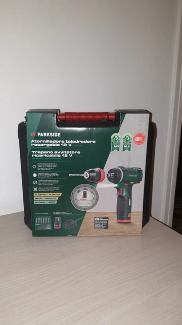 TRAPANO AVVITATORE PARKSIDE 12V con Batteria e Caricabatteria 12v Team