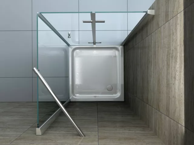 HELTO 100 x 100 cm Glas Dusche Falttür Duschkabine Duschwand Duschabtrennung 3