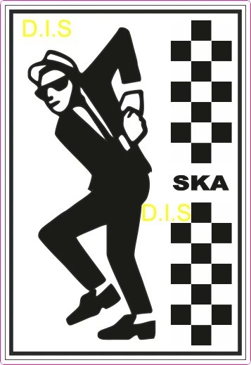 Two Tone Man Sticker SKA MAN STICKER two tone RUDE BOY Mod Scooter Vespa MOD Laptop retro ...