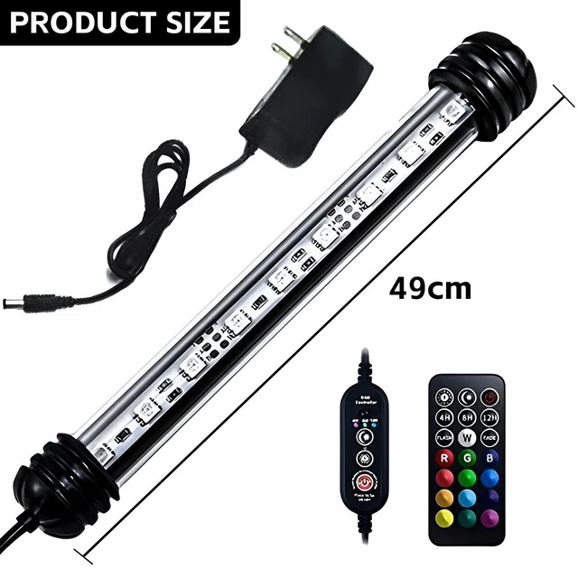 Aquarium Fish Tank RGB SMD LED Light Submersible Light Bar Strip Lamp W/ Remote