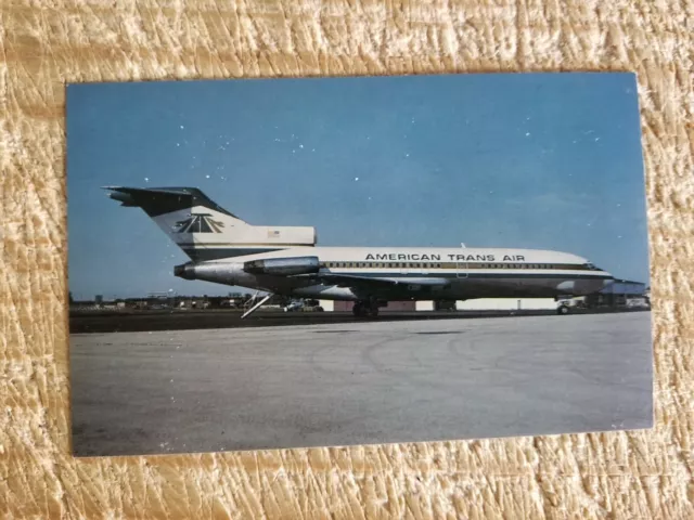 American Trans Air Boeing 727-22.Vtg Aircraft Postcard*P47
