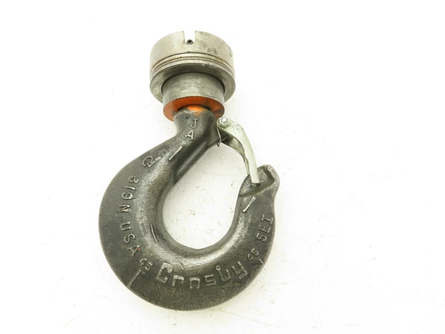 Crosby 319N JA 7 Ton Alloy Hoist Hook Threaded Swivel Shank w/Latch