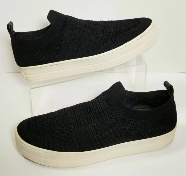 J/Slides NYC Womens 10 JSlides Hilo Black Casual Platform Slip On Knit Sneakers