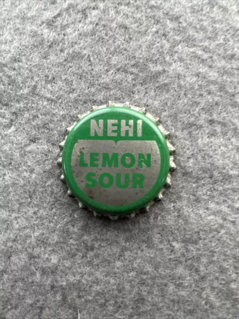 Vintage NEHI LEMON SOUR Soda Cork Lined bottle cap Lot Of 4 3