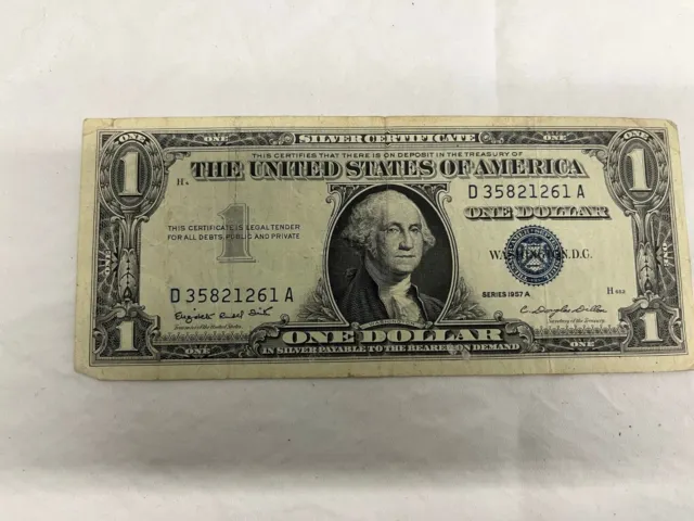 1957 Series A One Dollar Blue Seal Note Silver Certificate H652