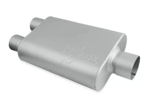 Flowmaster Flowmonster 2-Chamber Small Muffler 2.50 Dual Inlet Silver 425403-FM