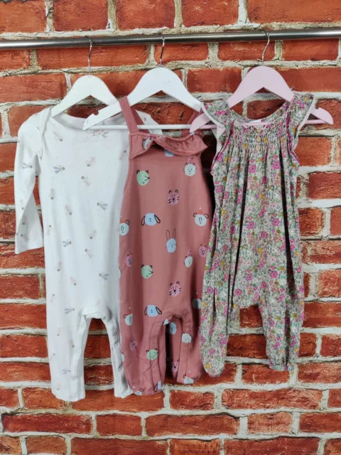 BABY GIRL BUNDLE AGE 12-18 MONTHS NEXT M&S etc ROMPER DUNGAREES SLEEPSUIT 86CM