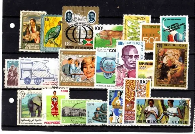 Afrika – 21 gestempelte Briefmarken aus verschiedenen Ländern
