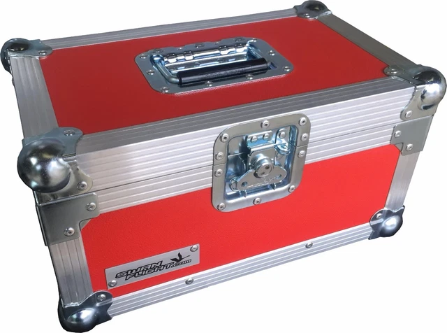 7" Single 200 Swan Flight Case Vinyl Record Box (Red Rigid PVC)