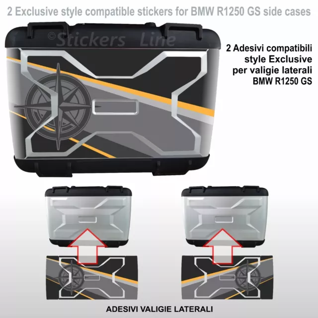 2 Aufkleber Seitenlichter für Koffer Vario BMW R1200 - R1250 GS LC
