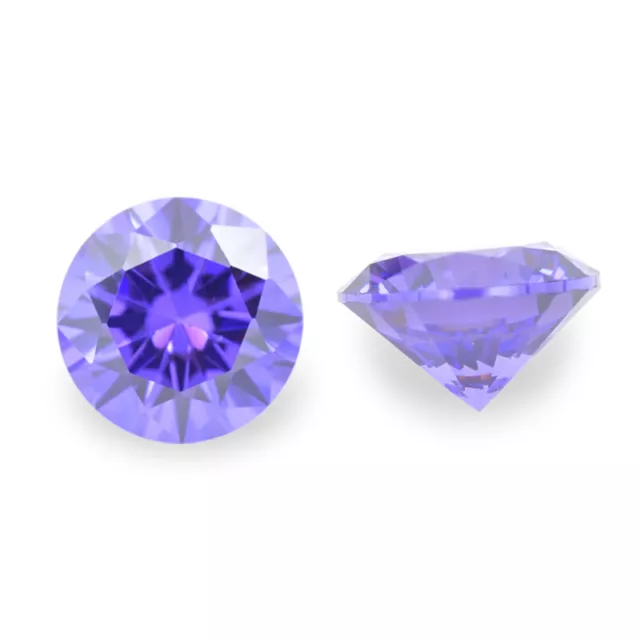 6.0mm	5pcs	 Violet Round Loose Cubic zirconia Stone AAAAA Best quality