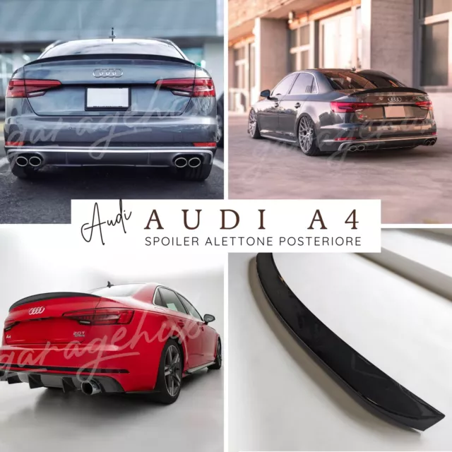 Spoiler Alettone Posteriore per A U D I  A4 B9 dal 2019 Berlina Nero Lucido