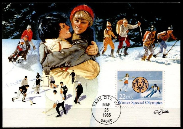 Eishockey u.a. Wintersport in USA . Maximumkarte. USA 1985