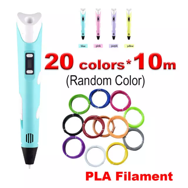 Kids 3D Printing Pen With 1.75mm ABS PLA Filament DIY Drawing Pen LED Screen