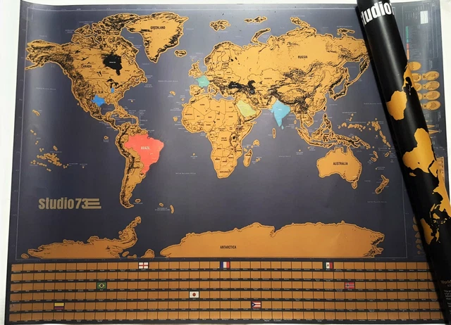NEW BIG SCRATCH Off World Map Travel Tracker, Outlined US States ...