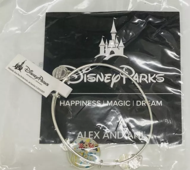 NIB Disney Parks Alex and Ani Minnie Mouse Jewelry Bangle Silver Bracelet