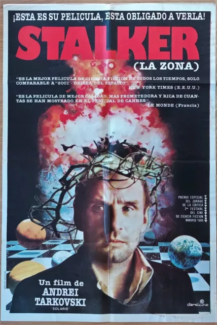 Stalker ORIGINAL Argentinean 1981 POSTER Andrei Tarkovsky Russian Sci-Fi christ