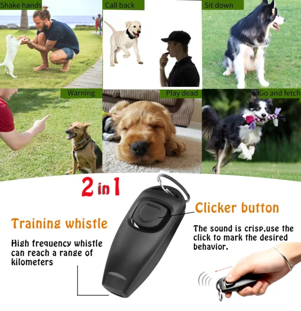Clicker y silbato de entrenamiento para perros y cachorros 2 en 1 comportamiento de tren AgiliFT